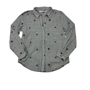 Collective Concepts Striped Star Embroidered Button Down Shirt